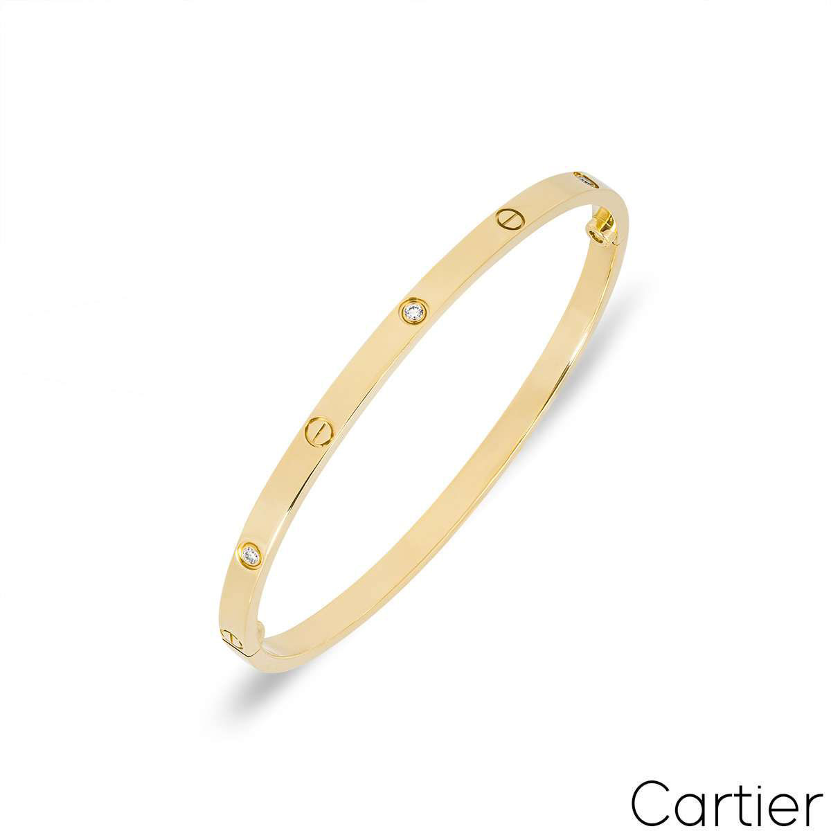 Cartier Yellow Gold Half Diamond SM Love Bracelet Size 17 B6047217 Cartier Yellow Gold Half Diamond SM Love Bracelet Size 17 B6047217